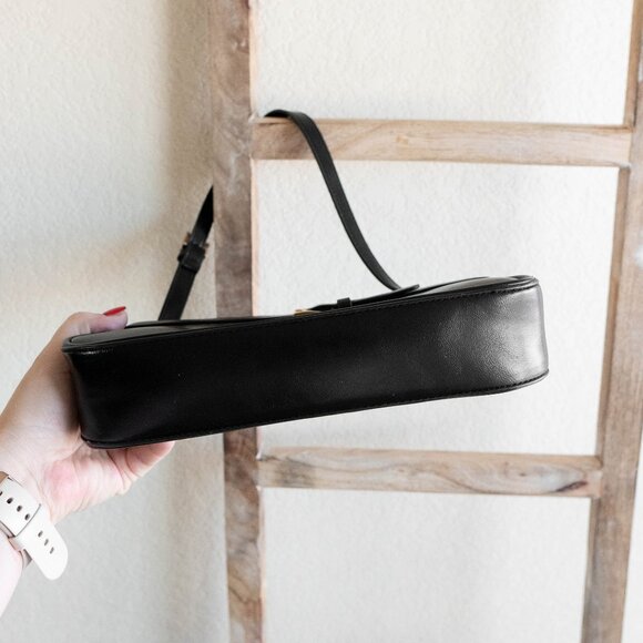 H&M Black Mini Shoulder Bag | Belt Detail | Gold Hardware | Top Zip - Picture 7 of 12